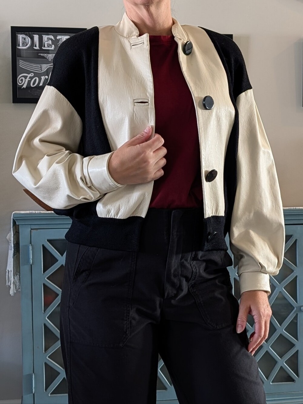 vintage ST JOHN leather jacket santana S